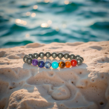 7 Chakra Pyrite Bracelet