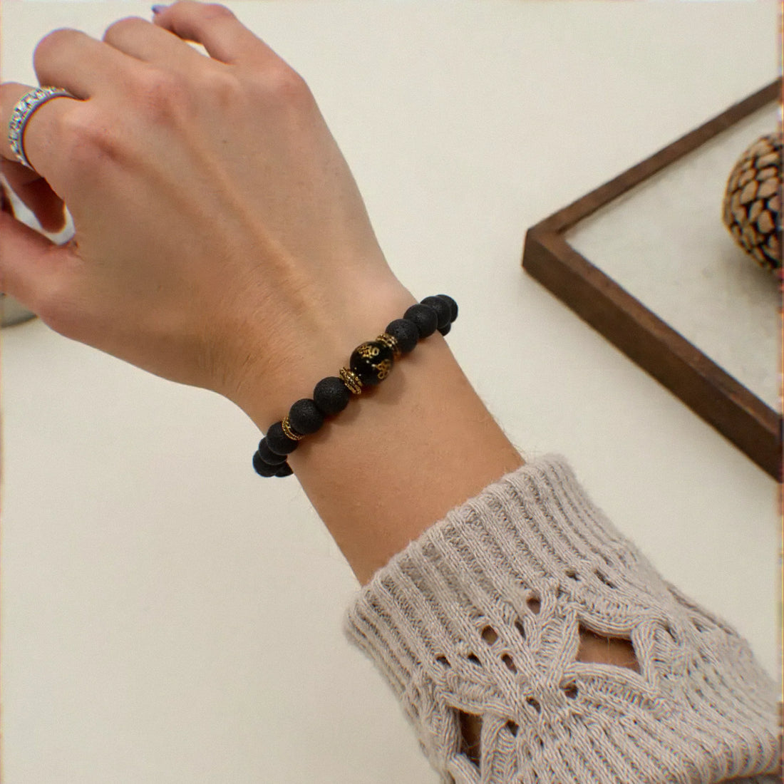 Om Mani Lava Bracelet